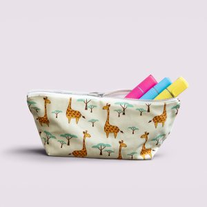 custom pencil case with giraffe print