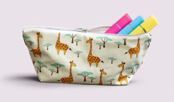 custom pencil case with giraffe print