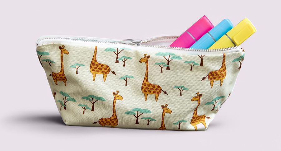 custom pencil case with giraffe print